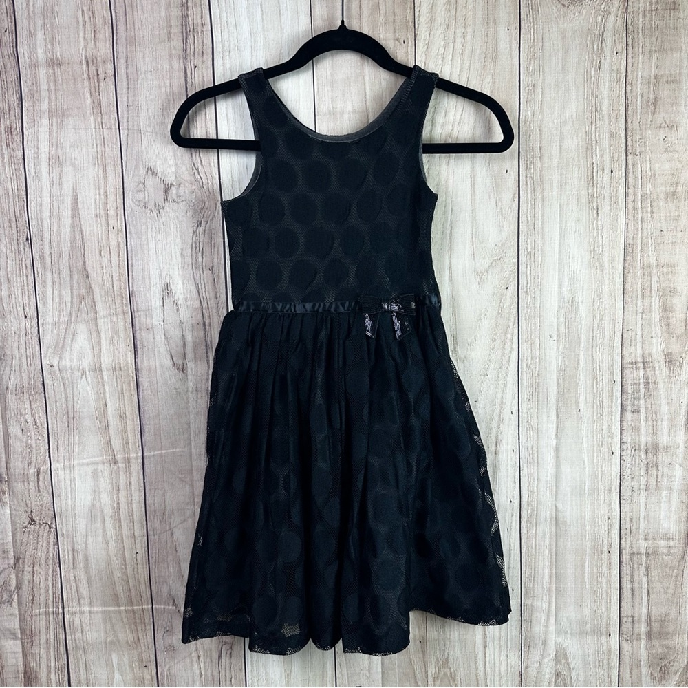Pippa & Julie Black Textured Kids Dress